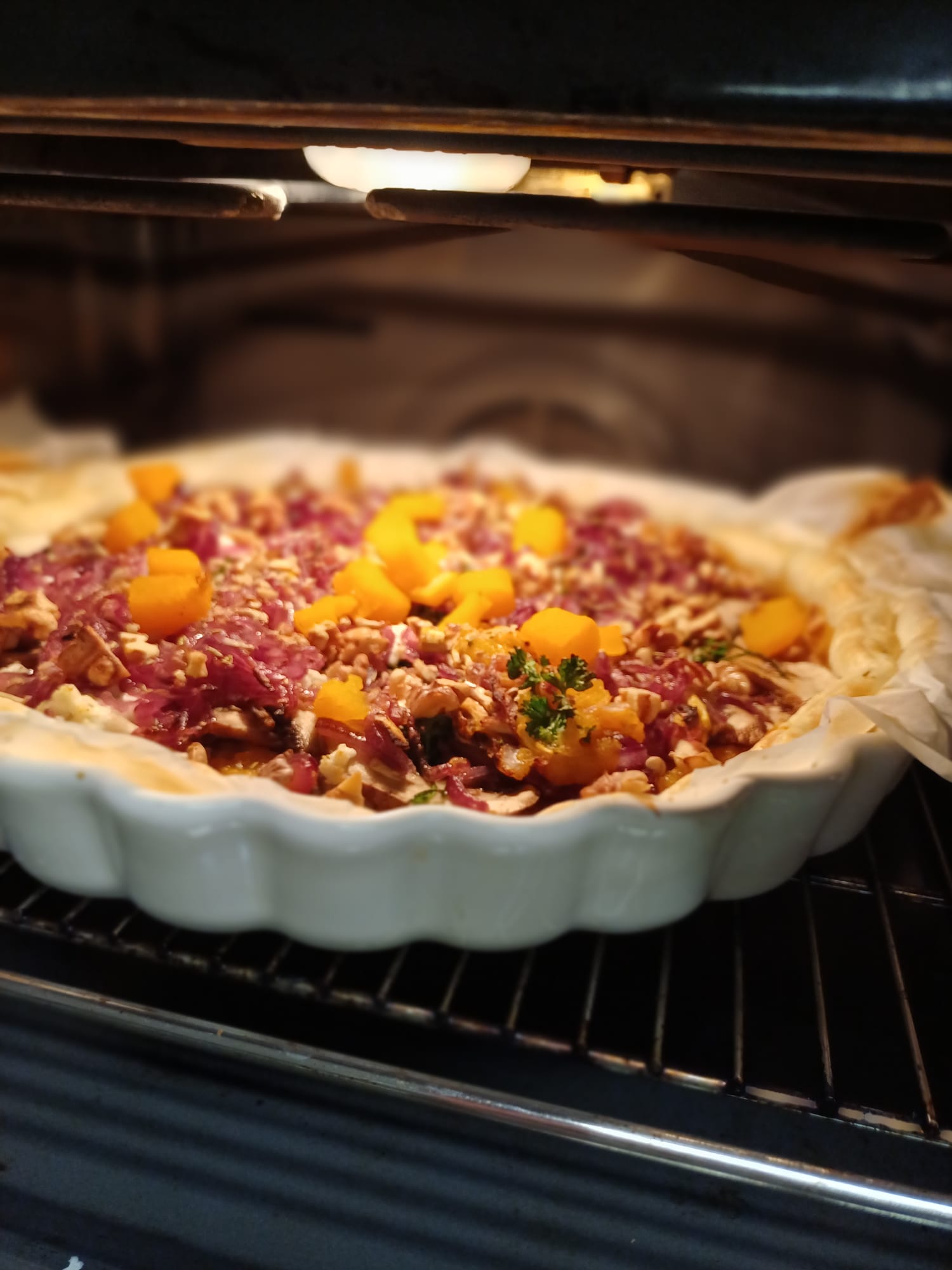 🍂 Herfstige pompoen-galette met geitenkaas